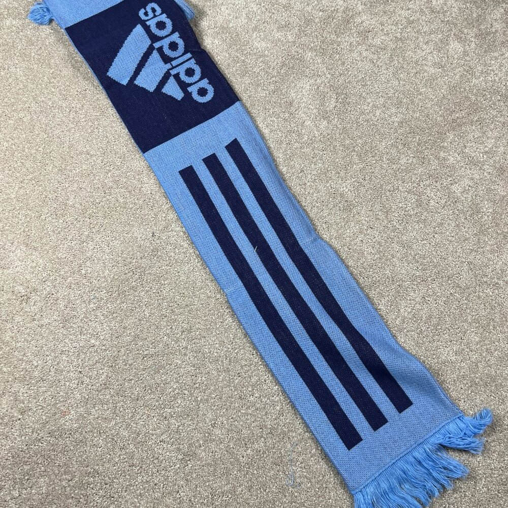 Adidas Unisex OSFA Blue Knit Winter Fringe New York City FC MLS Scarf NWT - Picture 4 of 9